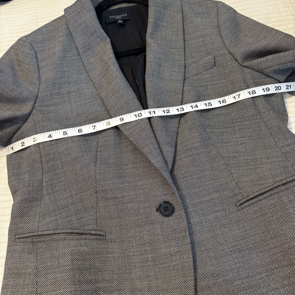 Talbots Gray Wool Blend One Button Closure Blazer… - image 4